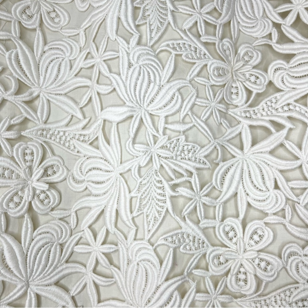 J. Crew Collection White Cotton Embellished Pencil Skirt Knee-Length - Picture 5 of 7